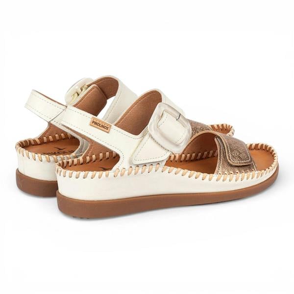 Pikolinos Cadaques - Women's White Leather Lightweight Wedge Sandals