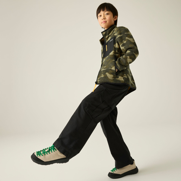Regatta Kids Frankie Camo Full Zip Fleece Jacket - Bark Green