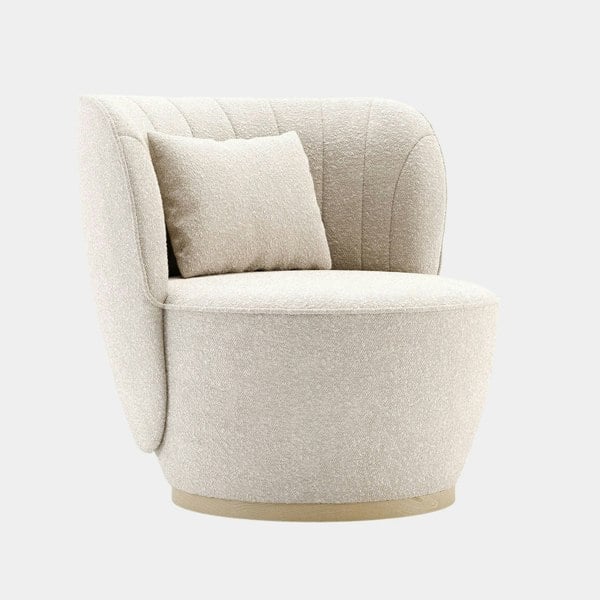 Domkapa Bouclé Rounded Luxury Swivel Armchair