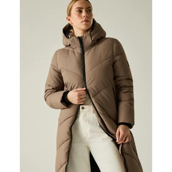 Regatta Womens/Ladies Merida Long Length Padded Jacket - Mocha