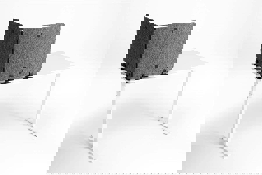 Durable Felt Desk Divider Panel | Visual Acoustic Privacy Partition 160cm | Grey