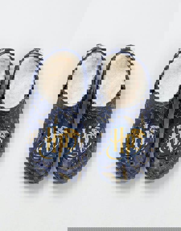 Harry Potter Girls Blue Logo Fur Lined Clogs