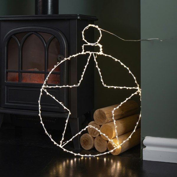 Samuel Alexander 48cm Light up Hanging Christmas Star Bauble with 236 Warm White LEDs