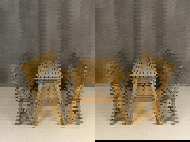 Victoria Rounded Picnic Table and Benches Set With Backrest - Rustic Finish Wooden Outdoor Dining Set for Gardens and Patios