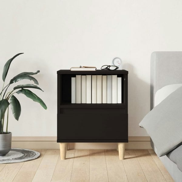 Berkfield Bedside Cabinet Black 40x35x50 cm
