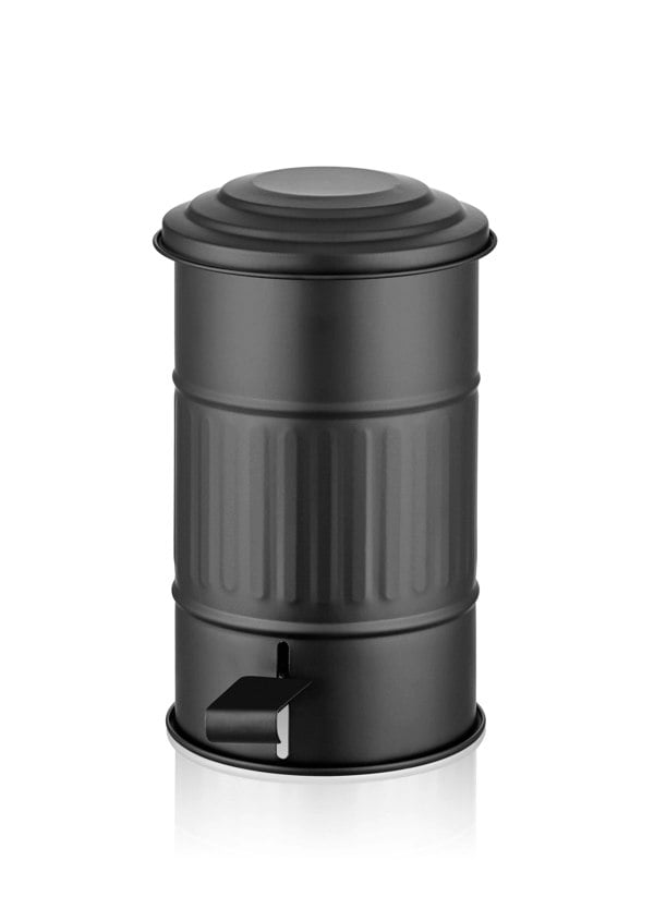 Rozi Black Step On Bathroom Rubbish Bin (5 Litres)