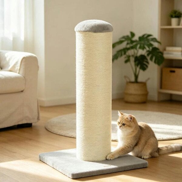 Cat Scratching Post, 76cm Tall Scratch Post for Indoor Kittens, Cat Scratcher with Stable Base
