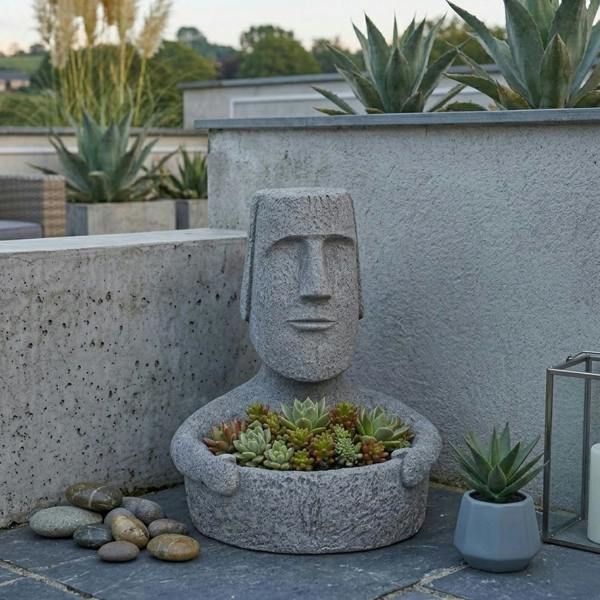 Garden Greatness Easter Island Garden Planter Pot