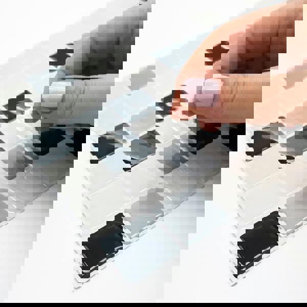 Classic Black and White Mosaic Glossy 3D Sticker Tile 30.5 x 15.4cm (12 x 6 in) - 12pcs in a pack