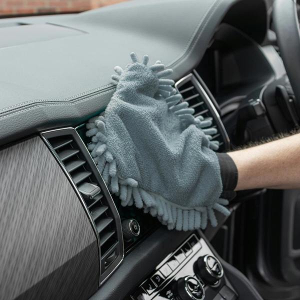 JVL Microfibre Hand Mitt - Grey