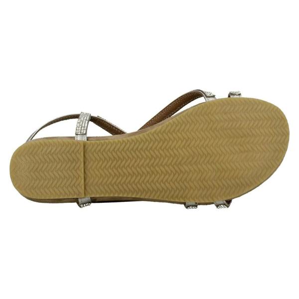 Leather Collection Ladies Leather Collection Diamante X Strap Sandals
