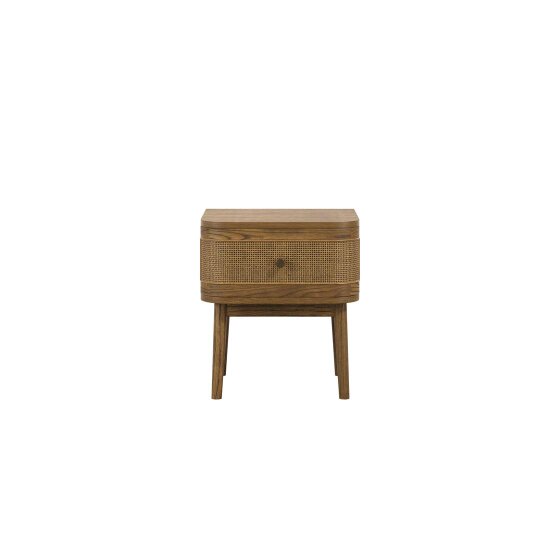 Wyld Haus Pasadena Natural Wood and Rattan Bedside Table 1 Drawer