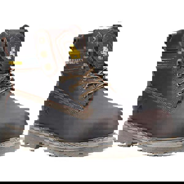 Amblers Safety Amblers FS164 Mens Goodyear Steel Toe/Midsole Safety Boot, steel-toe safety boot with black upper, brown accents, and rugged sole.