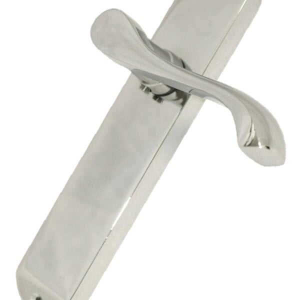 EDH Door Hardware Cadenza Victorian Scroll Lever Door Handles Chrome – Handle Only or Handle + Tubular Latch