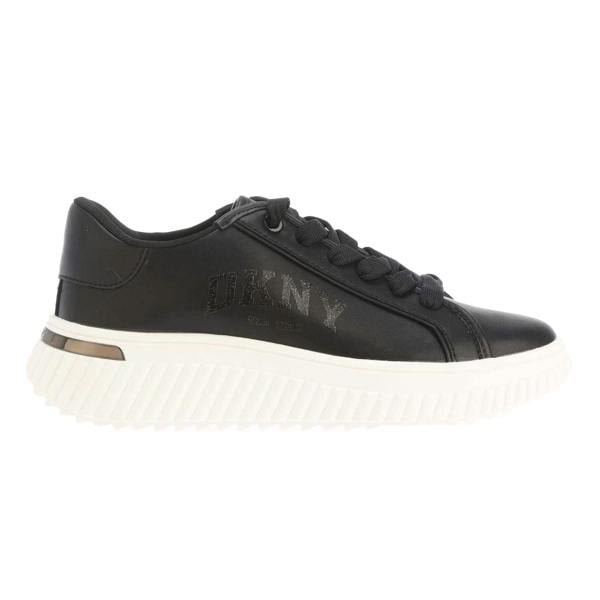 DKNY Womens/Ladies Larissa Leather Lace Up Trainers - Black - 