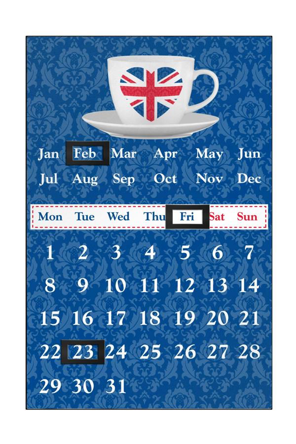 Union Jack Magnetic Calendar