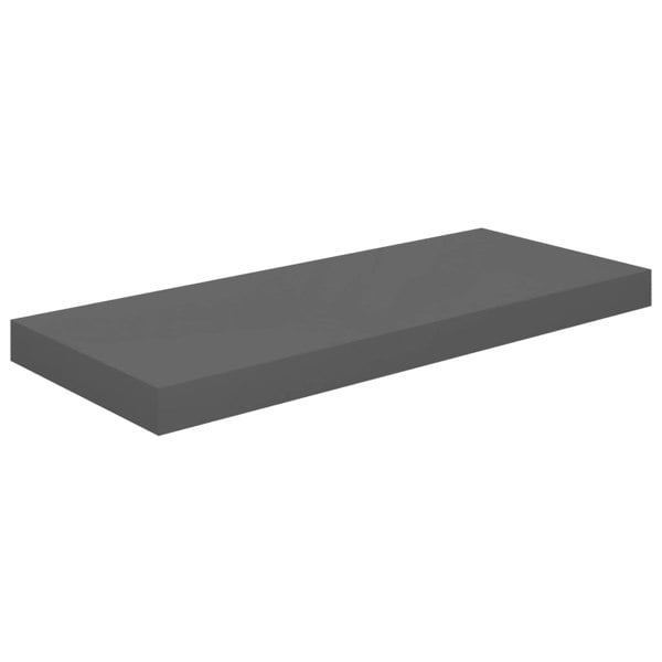 Berkfield Floating Wall Shelves 2 pcs High Gloss Grey 60x23.5x3.8 cm MDF