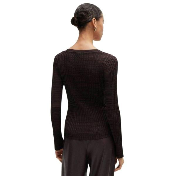 Boss Womens/Ladies Viscose Scoop Neck Sweater Top - Brown - 