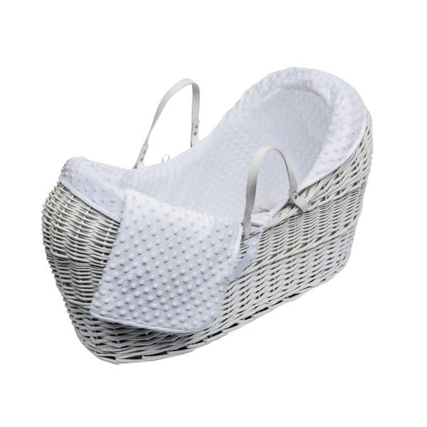 Kinder Valley White Dimple Pod Moses Basket Bedding Set