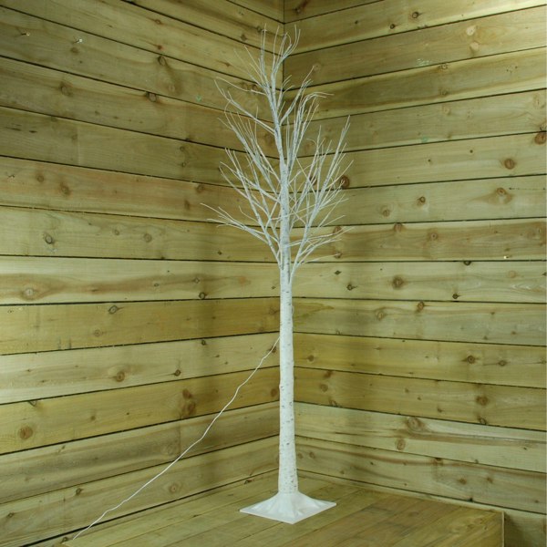 Samuel Alexander 2.4m Christmas Outdoor Birch Tree with 136 Multicoloured LEDs