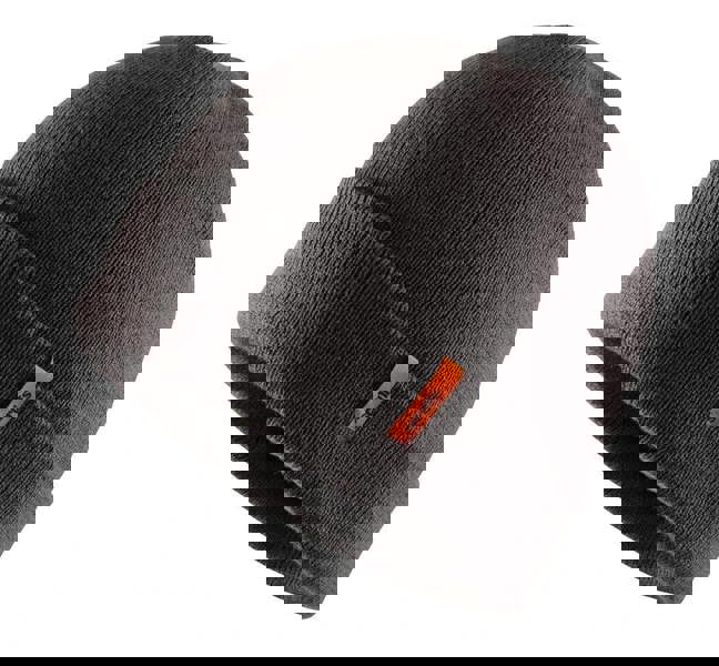 Scruffs Mens Trade Thinsulate Classic Beanie Hat, grey knit beanie with a fold-over cuff and orange logo tag.