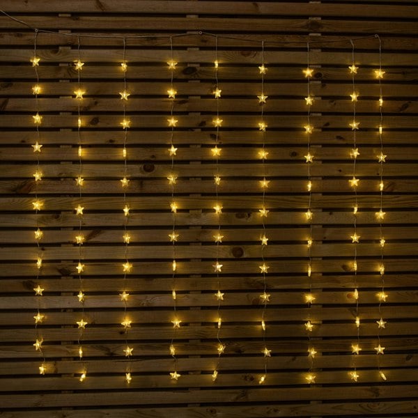 Samuel Alexander 1.2 x 1.2m Light up Christmas Star Curtain Lights with 108 Warm White LEDs