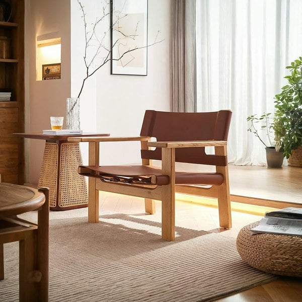 Mona Armchair, Saddle Leather & Ash Wood-Rit Concept-Rit Concept