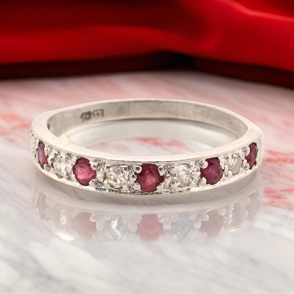 Vintage Tom A Ruby and Diamond Eternity Ring