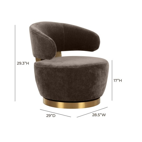 Furniture Edit Austin Chocolate Brown Recycled Fabric Swivel Chair