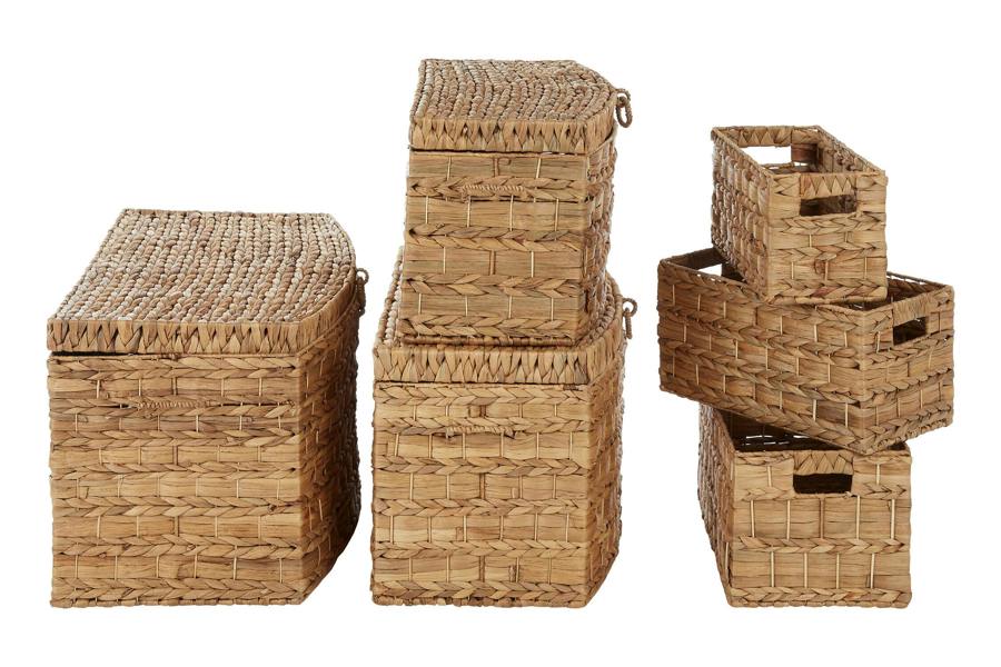 Maison by Premier Lidi Set Of Six Water Hyacinth Storage Baskets.