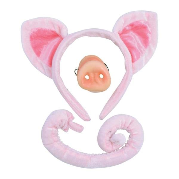 Bristol Novelty Childrens/Kids Pig Costume Accessories Set - Pink - 