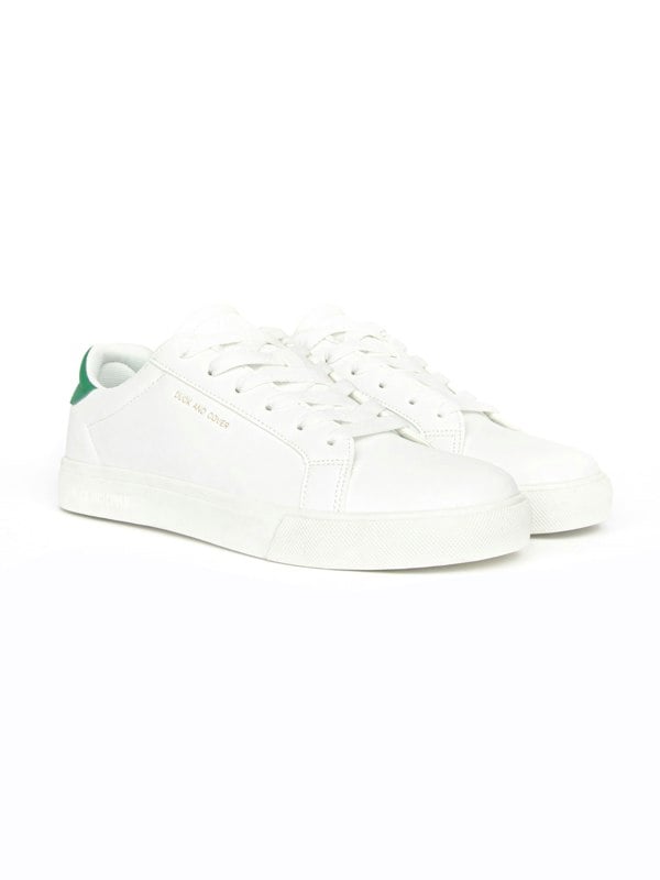 Duck and Cover Claspar Trainers - White/Green