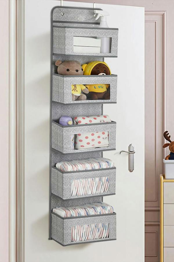 5 Pockets Over the Door Non Woven Fabric Organizer Hanging Storage