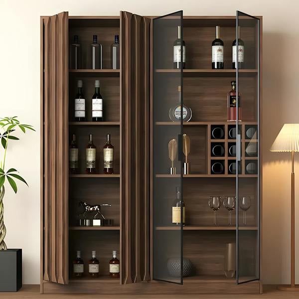 Detail view of Dory Wine Cabinet, Solid Wood, More Sizes with outdoor kitchen cabinets