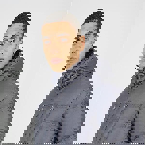 Brave Soul Grey Heat Sealed Hooded Padded Jacket - Grey Image 4