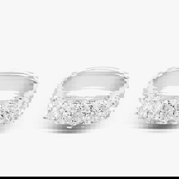 T. H. Baker 9ct White Gold Lab Grown 1.00ct Brilliant Cut Diamond Half Eternity Ring LGR5555-100 (WG)