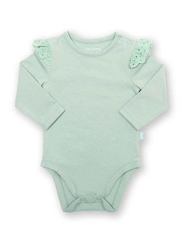 Kite Baby Organic Broderie Bodysuit Soft Spruce