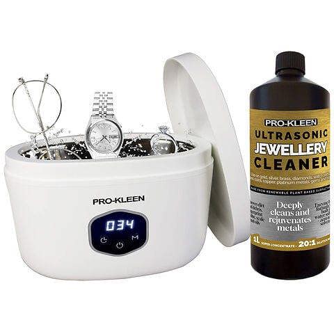ProKleen Pro-Kleen Ultrasonic Jewellery Cleaner And Cleaning Solution For Rings Glasses Jewellery Necklace Watch Straps Coins Dentures