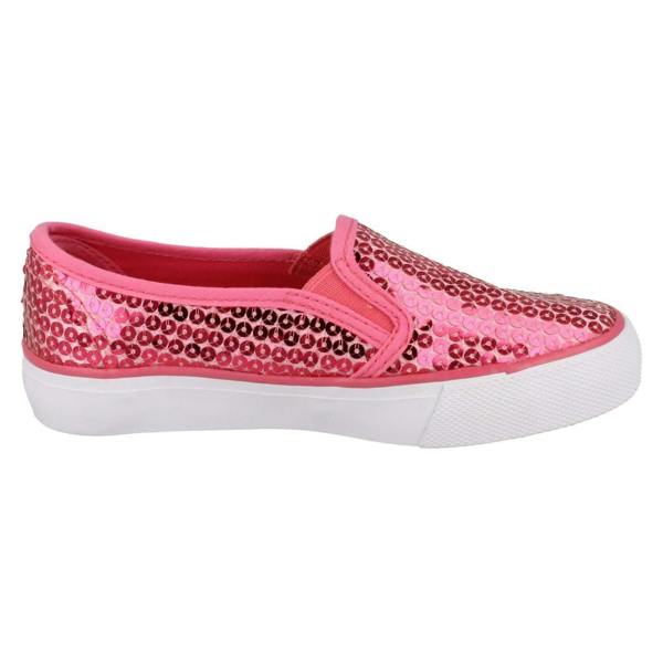 Spot On Girls Spot On Flat Casual Slip On Sequined Shoes
