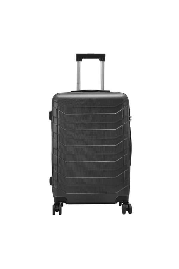 Living and Home Rolling Hardshell Luggage Travel Suitcase, 28" Black