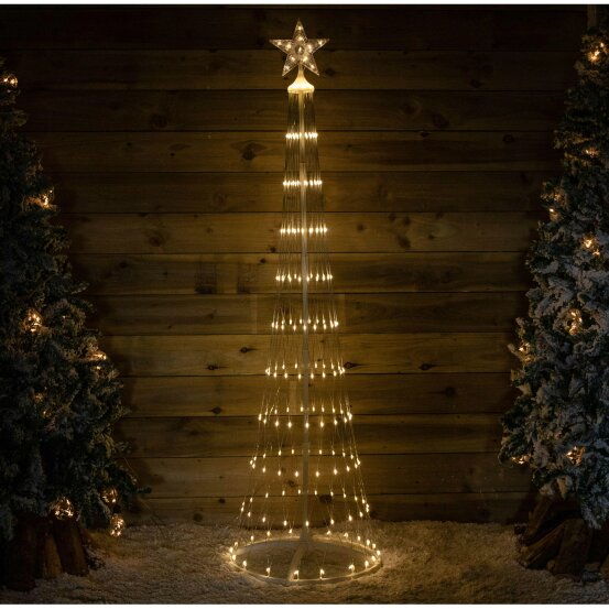 Samuel Alexander 1.8m Light up Christmas Cone Tree with 220 Warm White LEDs and Timer Function
