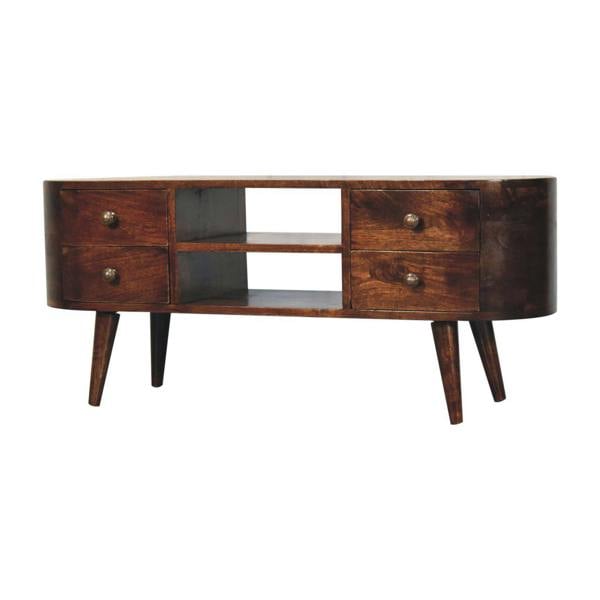 Artisan Furniture Solid Wood California Walnut Rounded Entertainment Unit