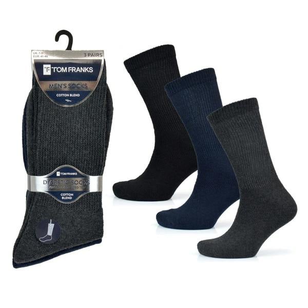 Tom Franks Mens Tom Franks 3 Pack Diabetic Socks SK632