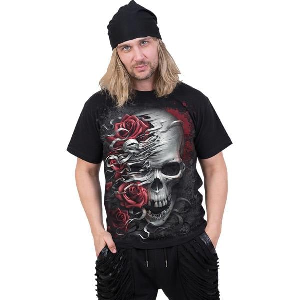 Spiral Direct SKULLS N ROSES - T-Shirt Black