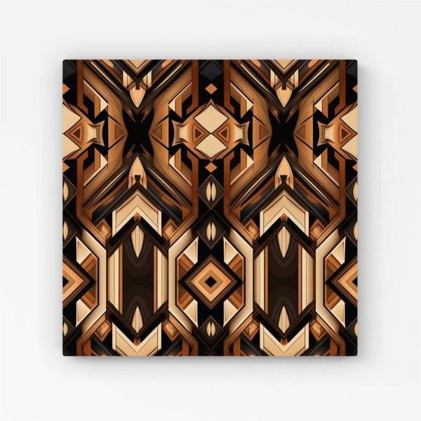 Warren Reed Black And Brown Intricate Pattern Canvas