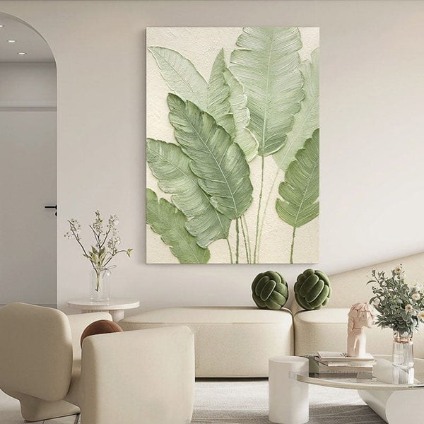 Green Leaves Framed Wall Art Print Multiple Size-Rit Concept-Rit Concept