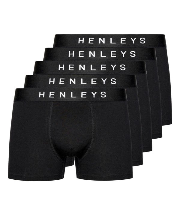 Henleys Coalink Boxers 5pk Black