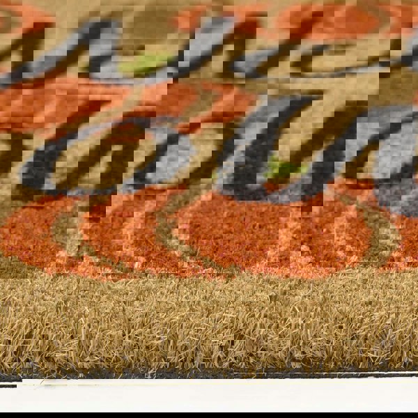 HOMESCAPES Pumpkin Patch Non-Slip Coir Doormat, 40 x 60 cm