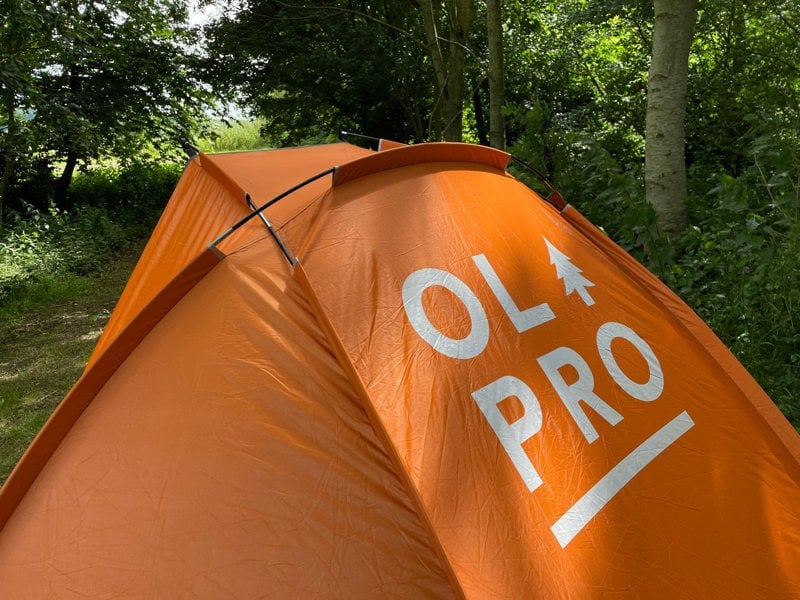 A closeup image of the logo on the Beach Tent from OLPRO.