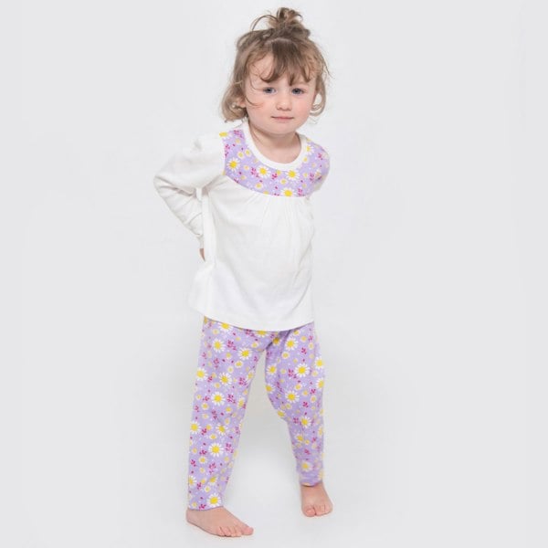 Luca and Rosa Dizzy Daisy Print Girls Interlock Pyjamas